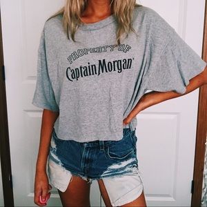 Property of Captain Morgan cropped oversized tee